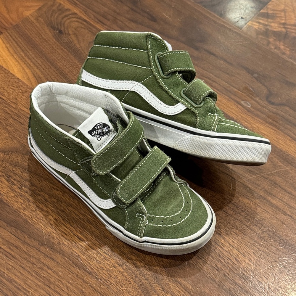 Vans Kids Olive Green & White High Top Sneakers